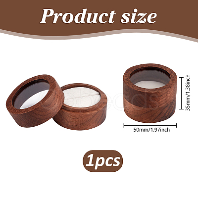 1-Slot Round Wood Ring Storage Boxes CON-HY0001-05A-1