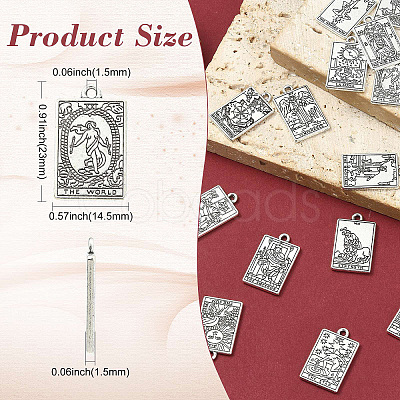 40Pcs 20 Styles Tibetan Style Zinc Alloy Pendants FIND-CJC0004-36-1