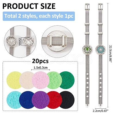 2Pcs 2 Styles Stainless Steel Watch Band Bracelets BJEW-HS0001-15B-1