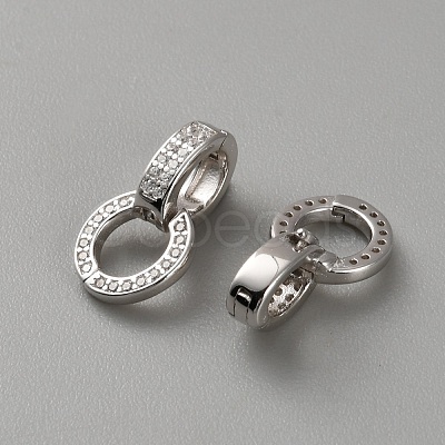925 Sterling Silver Pave Cubic Zirconia Twister Clasps STER-WH0027-07A-P-1