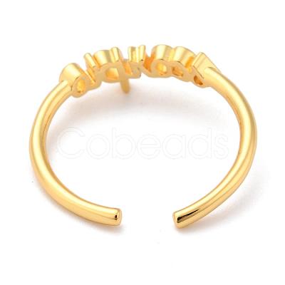Constellation/Zodiac Sign Brass Cuff Rings RJEW-J074-05G-L-1