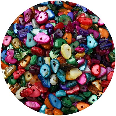 1 Strand Natural Chip Dyed Shell Beads Strands G-FS0005-77-1