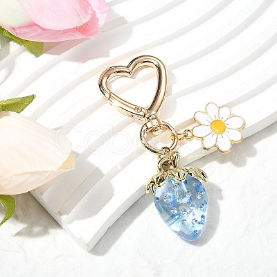 Acrylic Strawberry Pendant Decoration HJEW-SW00120-02-1