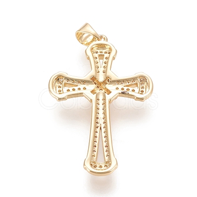 Brass Micro Pave Cubic Zirconia Pendants KK-M210-01G-1