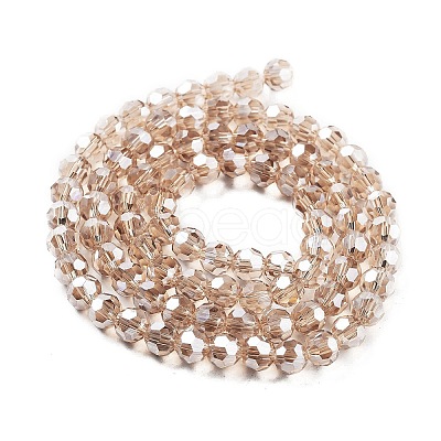 Electroplate Transparent Glass Beads Strands EGLA-A035-T6mm-A22-1