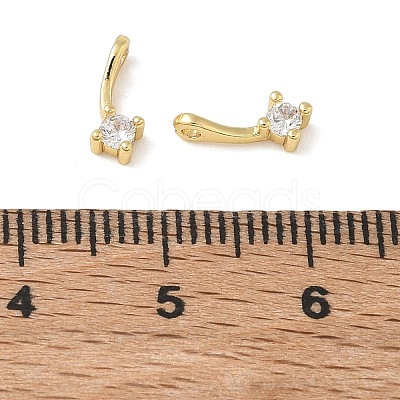 Brass Pave Clear Cubic Zirconia Charms CU-CBA9FFD-11G-07-1