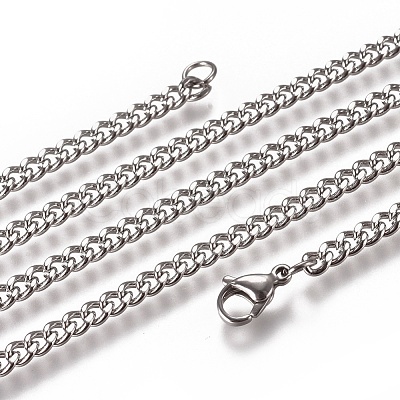 Non-Tarnish Men's Cuban Link Chain Necklaces NJEW-L172-01A-1