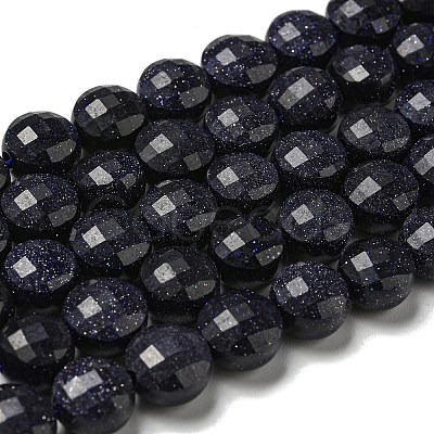 Synthetic Blue Goldstone Beads Strands G-K351-A01-02-1