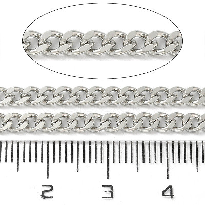 Rack Plating Brass Curb Chains KK-K392-60P-1