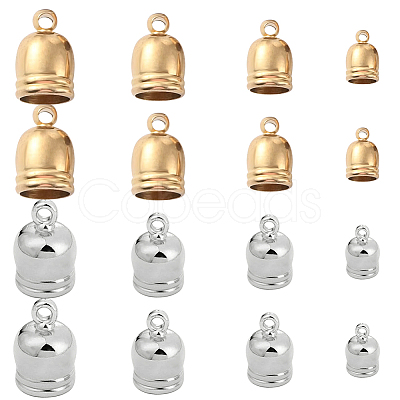 SUNNYCLUE 48Pcs 8 Styles Brass Cord Ends KK-SC0003-69-1