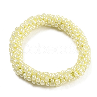 Crochet Glass Beads Braided Stretch Bracelet BJEW-K232-01F-1