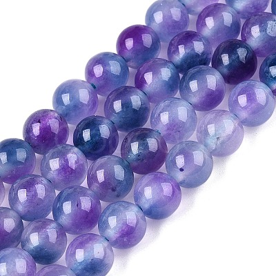 Dyed Natural White Jade Beads Strands X-G-T138-6mm-210-4-1