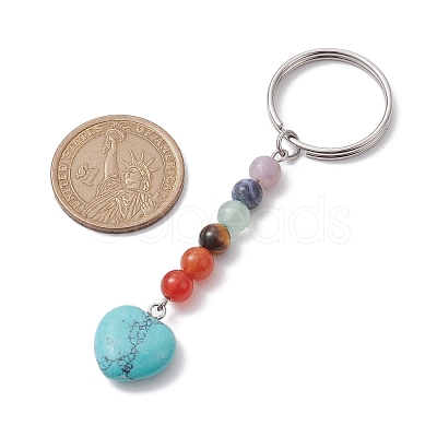 Natural & Synthetic Mixed Gemstone Keychains KEYC-JKC00760-1