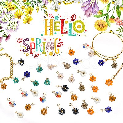27Pcs 9 Colors Glass Pendants GLAA-CJ0001-83-1
