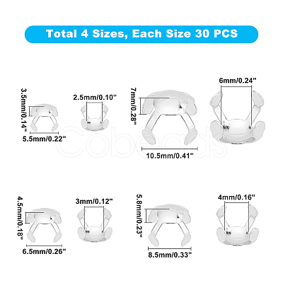 Unicraftale 304 Stainless Steel Rhinestone Claw Settings STAS-UN0015-13P-1