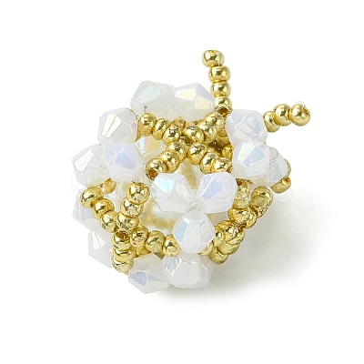 Christmas Seed Beads Beaded Charms PALLOY-MZ00299-02-1