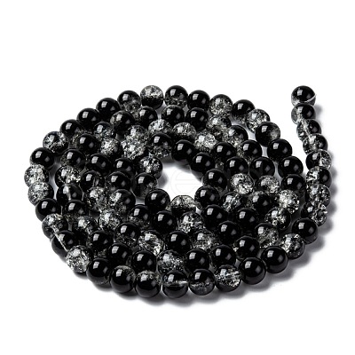 Baking Paint Crackle Glass Bead Strands CCG-S001-8mm-M-1