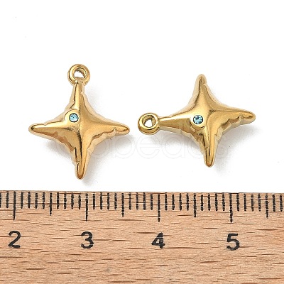 304 Stainless Steel Rhinestone Pendants STAS-L308-04C-G-1