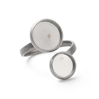 Non-Tarnish 304 Stainless Steel Open Cuff Ring Findings STAS-E124-05B-P-1