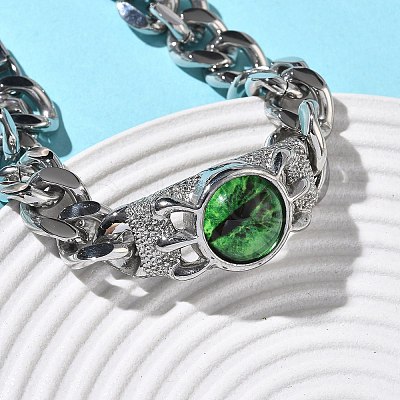 Eye 201/304 Stainless Steel Link Bracelets BJEW-F522-02P-02-1