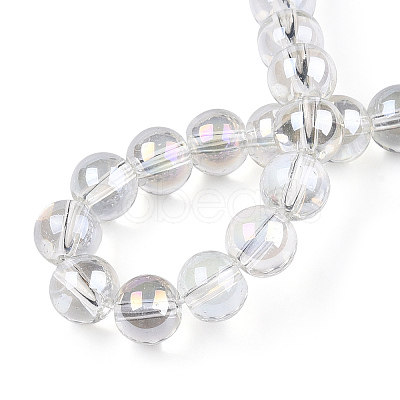 Electroplate Transparent Glass Beads Strands GLAA-T032-T10mm-AB13-1
