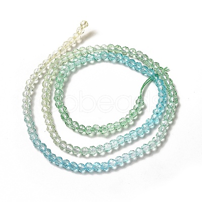 Transparent Gradient Color Glass Beads Strands X-GLAA-H021-01B-24-1
