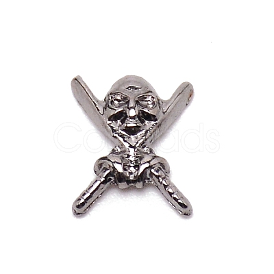 Alloy Skull Cabochons MRMJ-WH0078-03-1