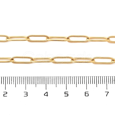 Ion Plating(IP) 304 Stainless Steel Paperclip Chain Necklace NJEW-D045-14G-1