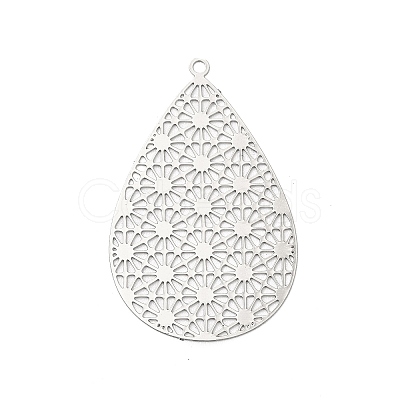 Rack Plating Brass Filigree Pendants KKC-K001-10P-1