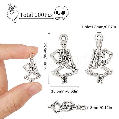 SUNNYCLUE 100Pcs Tibetan Style Alloy Pendants TIBE-SC0004-56AS-RS-1