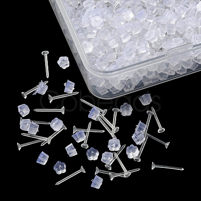 500Pcs Plastic Stud Earring Findings KY-YW0001-28-1