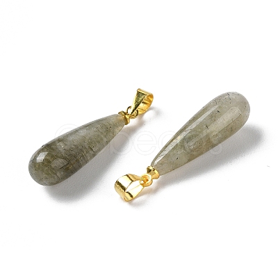 Natural Labradorite Teardrop Pendants X-G-Q005-03G-07-1