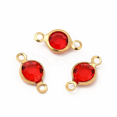 Ion Plating(IP) 304 Stainless Steel with Glass Connector Charms STAS-G305-08G-02-1