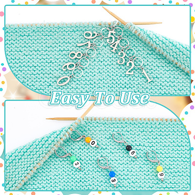 DIY Number 0~9 Knitting Tool Sets HJEW-UN00031-1