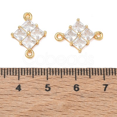 Brass Pave Clear Cubic Zirconia Connector Charms CU-CBAB0CF-03G-1