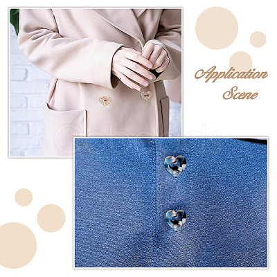 6Pcs 6 Colors Cellulose Acetate Buttons BUTT-HS0001-06-1