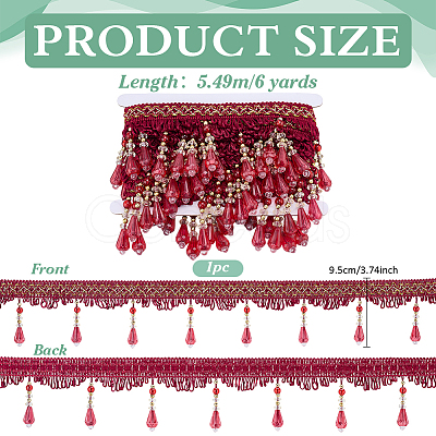 6 Yards Curtain Plastic Beaded Fringe Trim OCOR-PH0007-64B-1