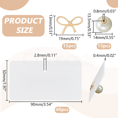 15Pcs ABS Imitation Pearl Ear Nuts FIND-PH0028-54-1
