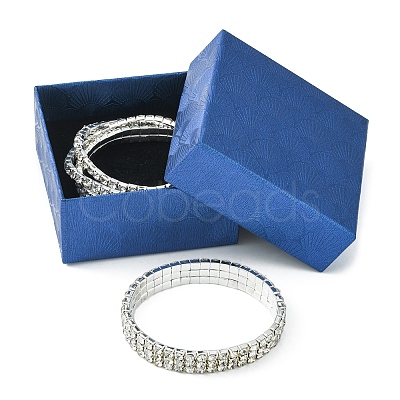 4Pcs 3 Style Brass Rhinestone Tennis Stretch Bracelet Sets for Girlfriend BJEW-FS0001-06-1