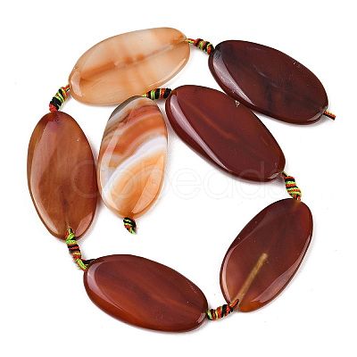 Natural Banded Agate Beads Strands G-F825-H01-02A-1