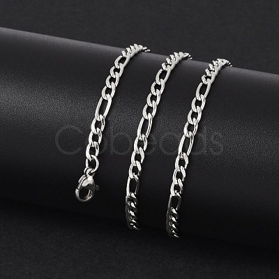 Non-Tarnish 304 Stainless Steel Figaro Chain Necklaces STAS-P101-71P-1