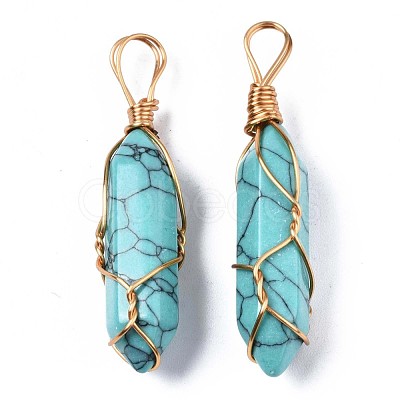 Synthetic Turquoise Big Pendants G-T122-70E-1