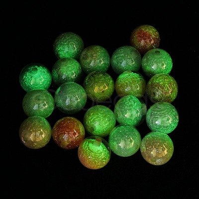 Luminous Two Tone Resin & Glitter Powder Beads RESI-F073-02-1