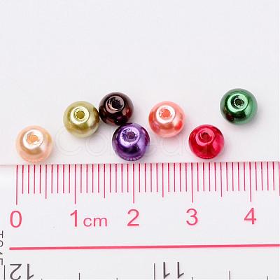 Fall Mix Pearlized Glass Pearl Beads HY-X006-6mm-06-1