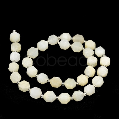 Natural White Moonstone Beads Strands G-O201B-92-1