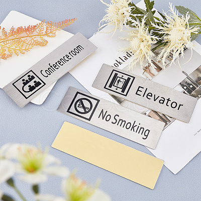 430 Stainless Steel Sign Stickers STAS-GF0001-06C-1