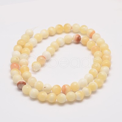 Natural Honey Jade Bead Strands G-K153-B26-12mm-1