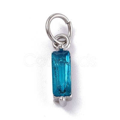 304 Stainless Steel Cubic Zirconia Pendants STAS-E487-21P-03-1