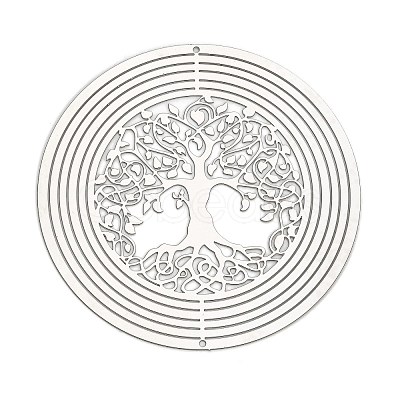 Tree of Life 201 Stainless Steel 3D Rotating Hanging Wind Spinner STAS-Z116-02P-05-1