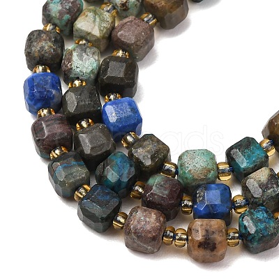 Natural Chrysocolla and Lapis Lazuli Beads Strands GG-CBAC972-A09-01-1